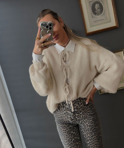 Cardigan Schleife Fia Beige