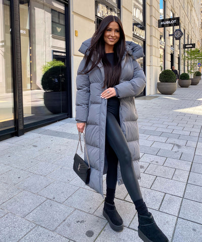 Oversize Jacke Addie Lang Grau Ladypolitan ♡