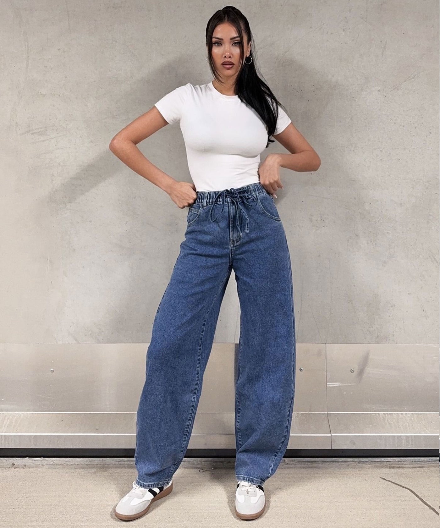 Stretch Balloon Jeans Riula Blau Ladypolitan ♡
