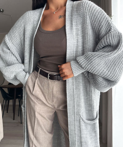 Cardigan Leilani lang Grau