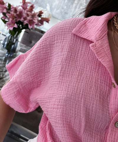 Muslin T-Shirt Knot Light Pink
