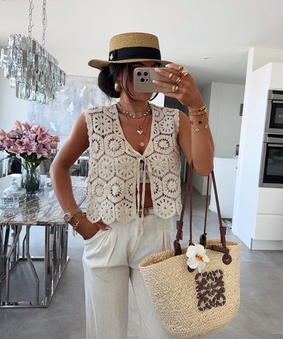 Häkel Top Helly Beige Ladypolitan ♡