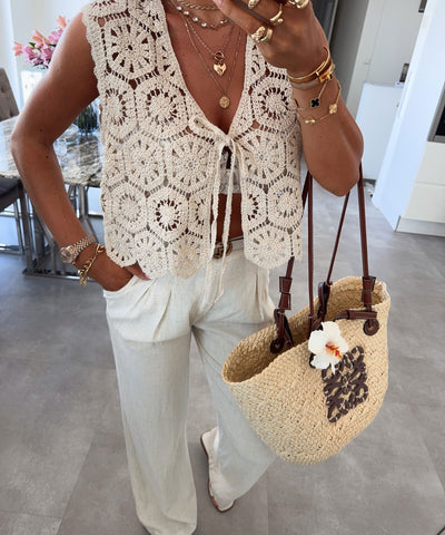 Häkel Top Helly Beige Ladypolitan ♡