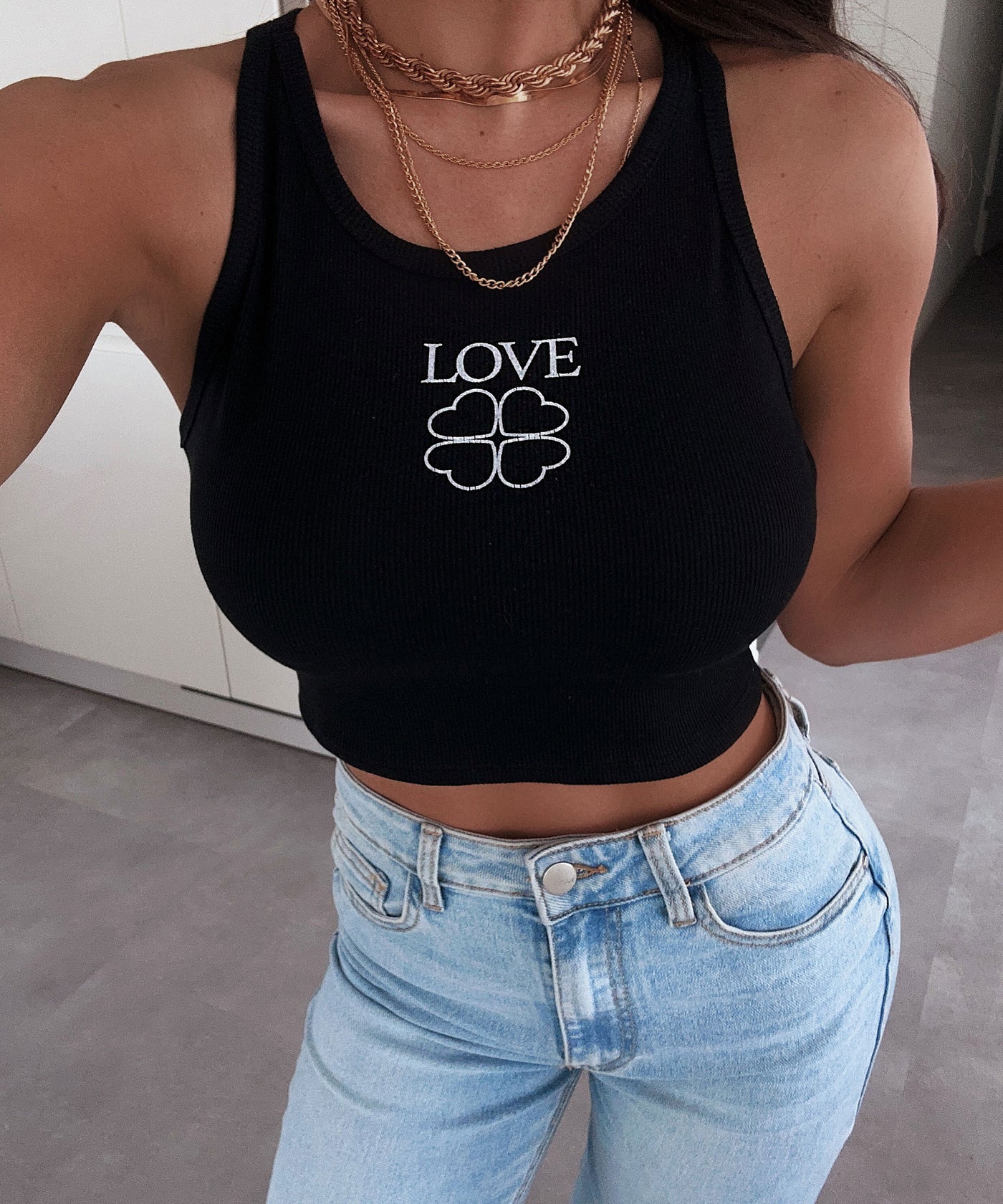 Top Chamie Love Black