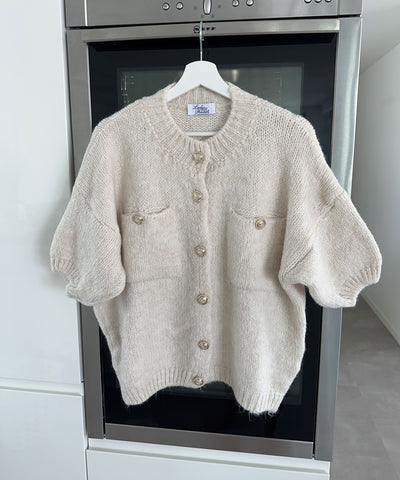 Kurzarm Strickjacke Liona Beige  Ladypolitan ♡   