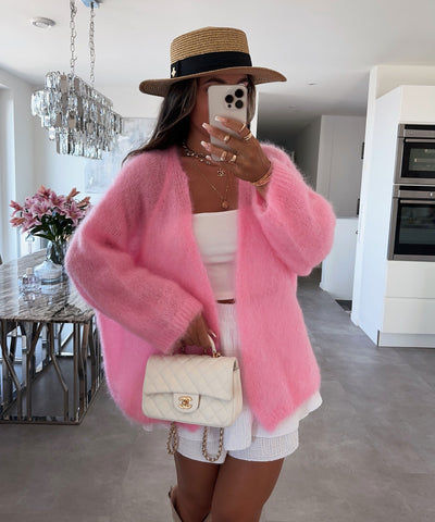 Angora kid Mohair Cardigan babypink  Ladypolitan - Fashion Onlineshop für Damen   