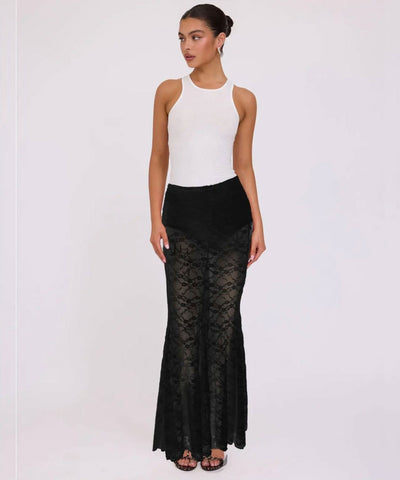 Spitzen Rock Elvara Schwarz Ladypolitan ♡