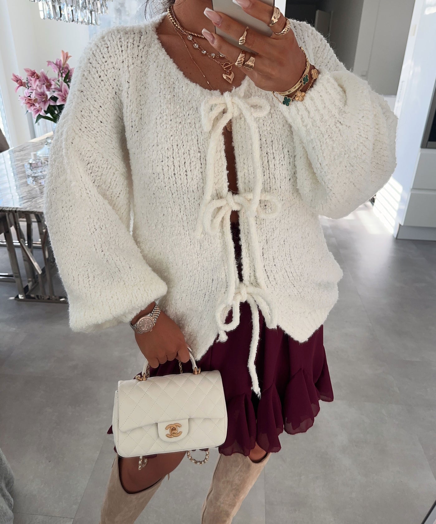 Boucle Cardigan Dina Weiß  Ladypolitan ♡   