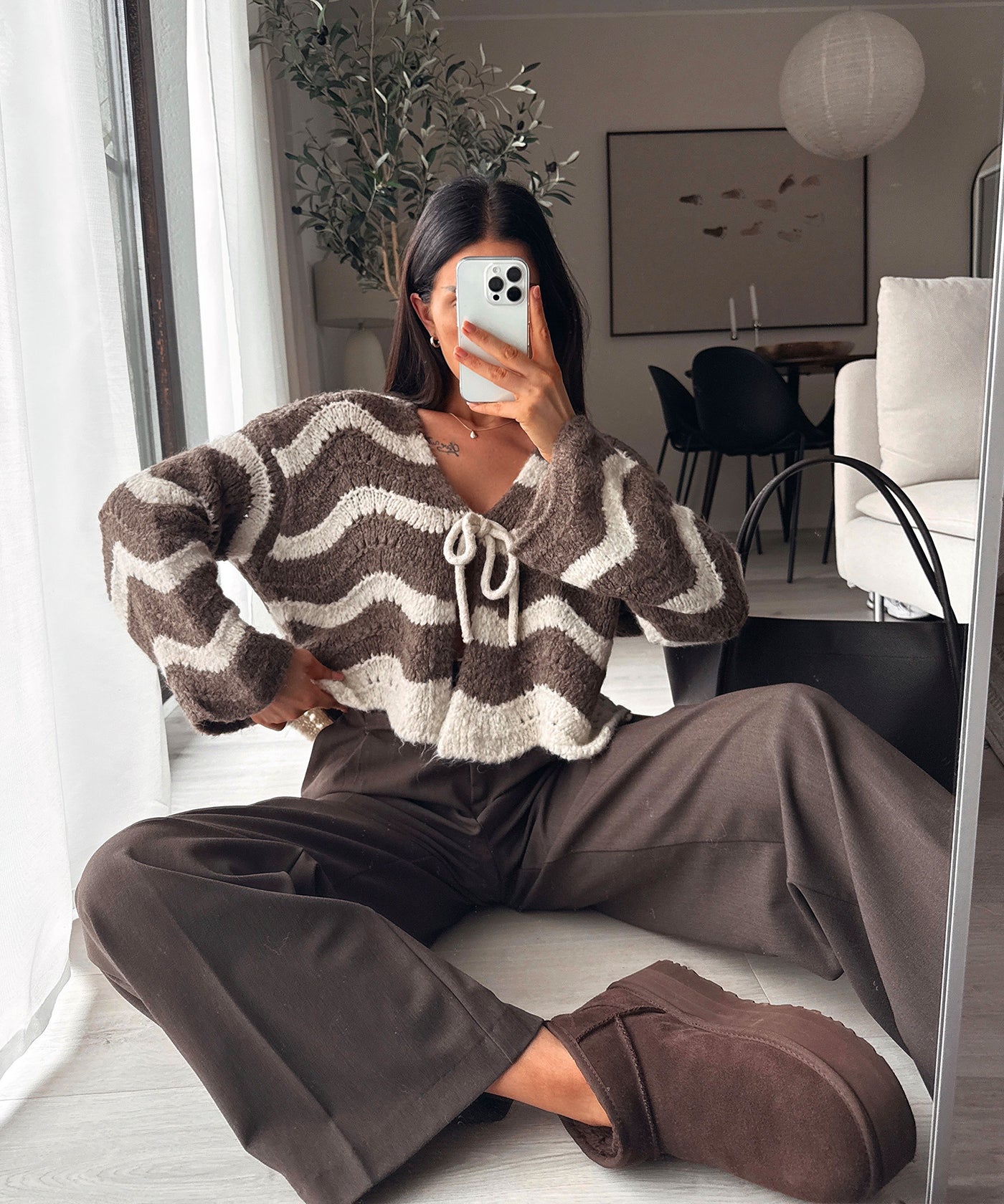 Strickjacke Leali Braun