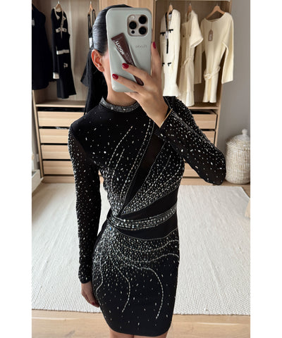 Kleid mit Glitzer Willa Schwarz Ladypolitan ♡