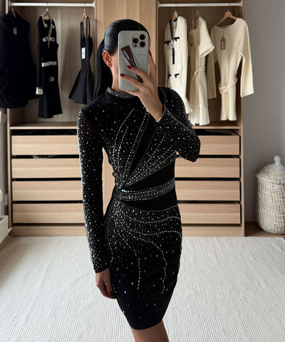 Kleid mit Glitzer Willa Schwarz Ladypolitan ♡