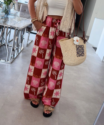 Hose Zaya Palme Rot Ladypolitan ♡