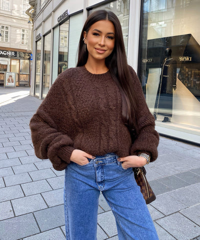 Pullover Leona Dunkelbraun Ladypolitan ♡