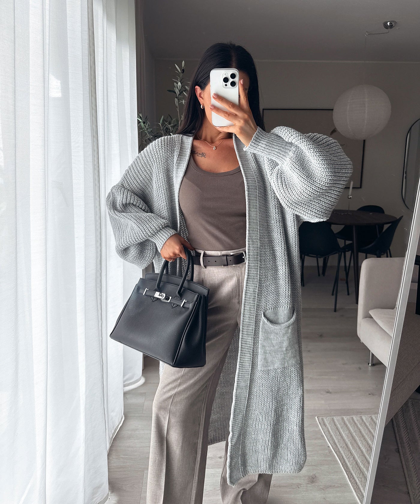 Cardigan Leilani lang Grau Ladypolitan - Fashion Onlineshop für Damen