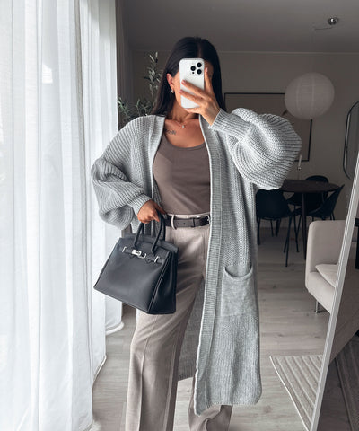 Cardigan Leilani lang Grau Ladypolitan - Fashion Onlineshop für Damen
