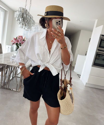 Musselin Shorts Schwarz Ladypolitan ♡