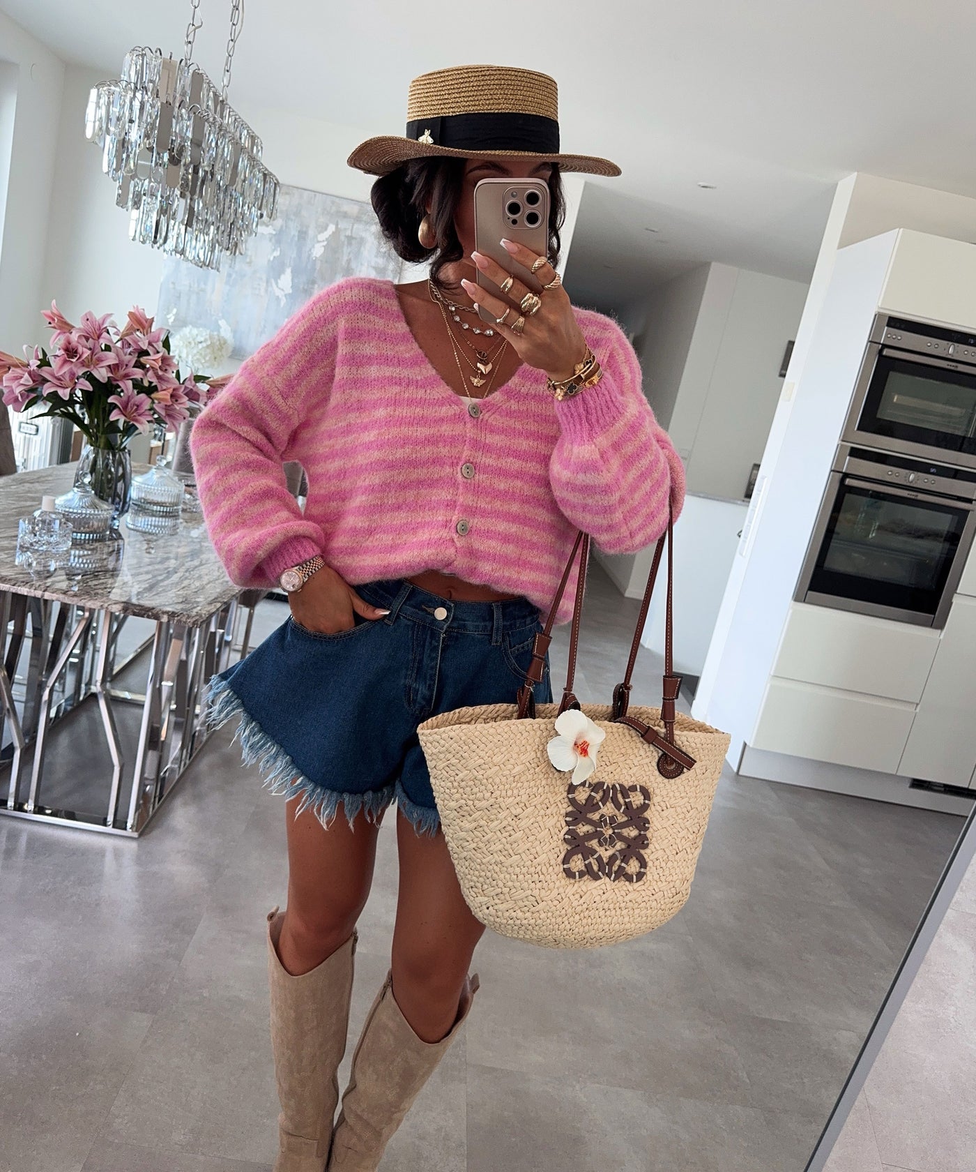 Cardigan Fabia Streifen Rosa Ladypolitan ♡