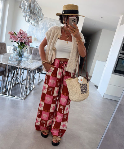 Hose Zaya Palme Rot Ladypolitan ♡
