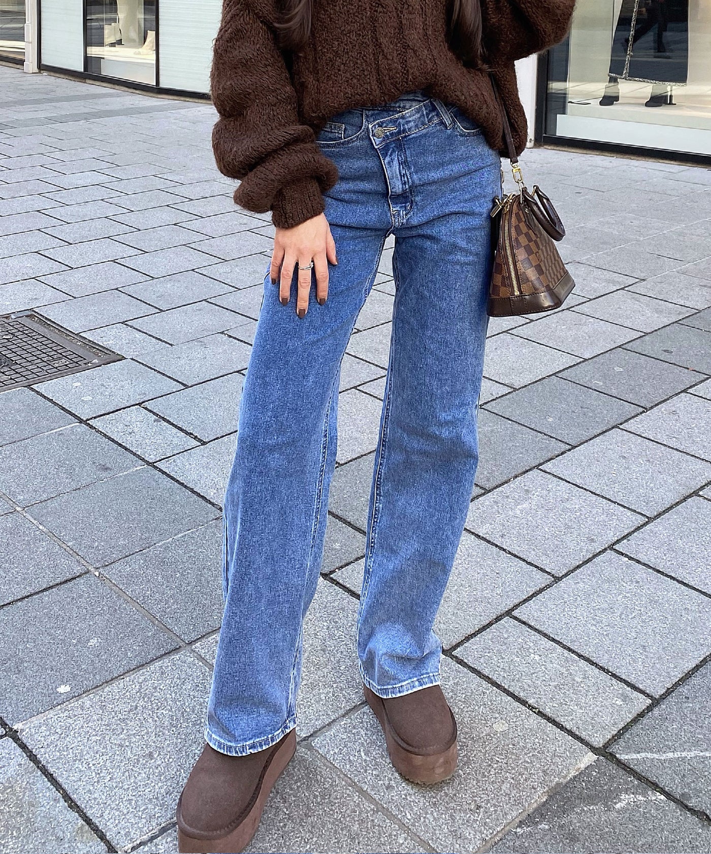 Stretch Straight Leg Jeans Galia Blau Ladypolitan ♡