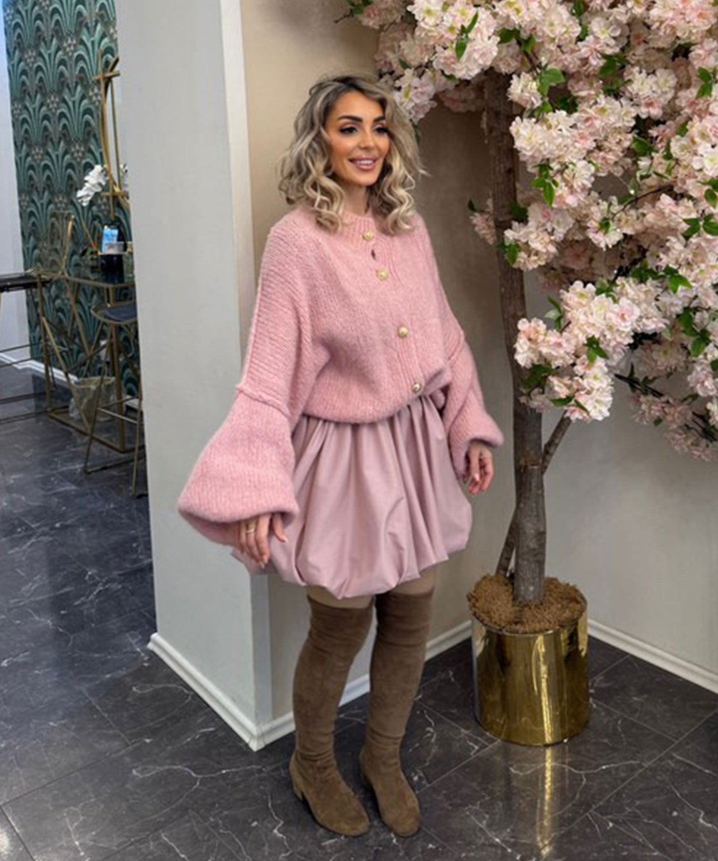 Oversize Strickjacke Jalsien Rosa Ladypolitan ♡