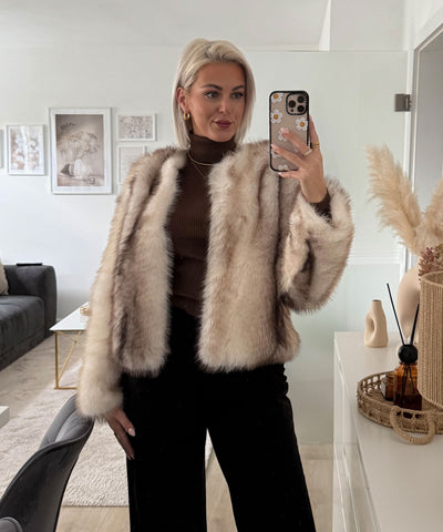 Kunstfell Jacke Trixa Beige