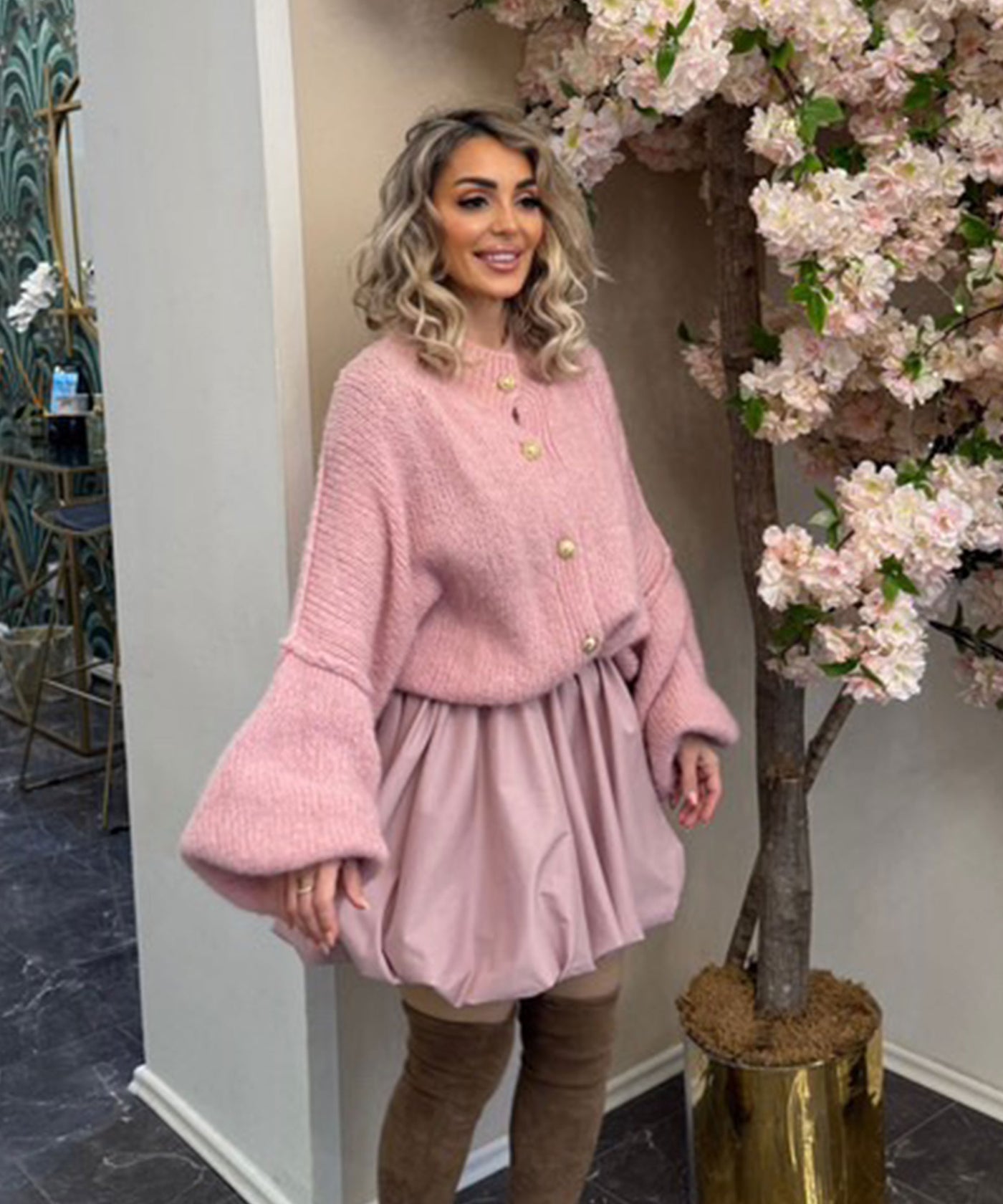 Oversize Strickjacke Jalsien Rosa Ladypolitan ♡