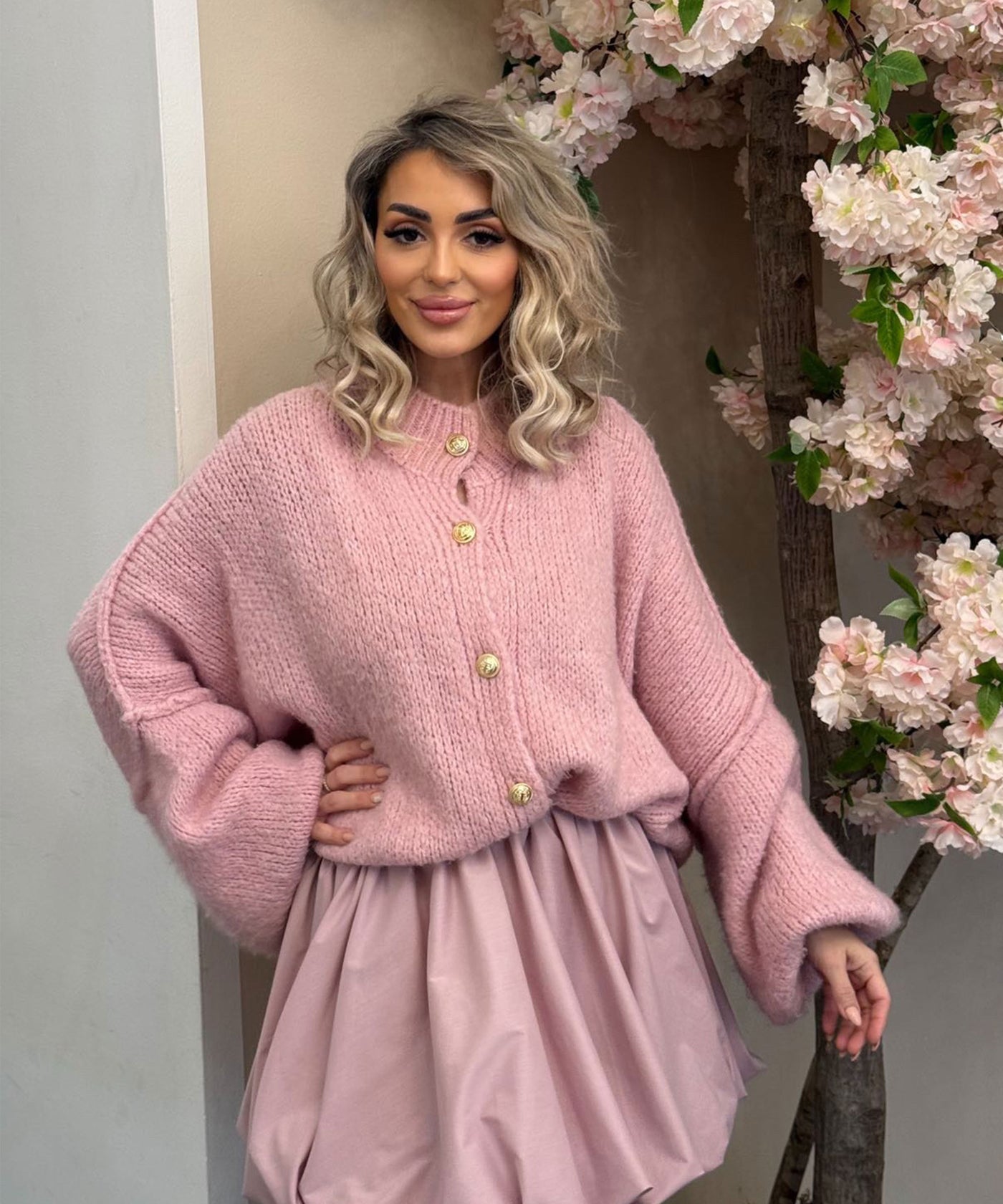 Oversize Strickjacke Jalsien Rosa Ladypolitan ♡