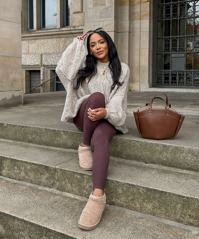 Oversize Strickjacke Jalsien Taupe Ladypolitan ♡