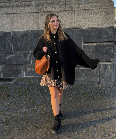 Oversize Strickjacke Jalsien Schwarz