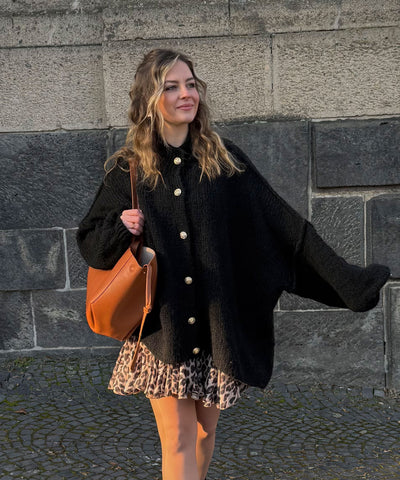 Oversize Strickjacke Jalsien Schwarz