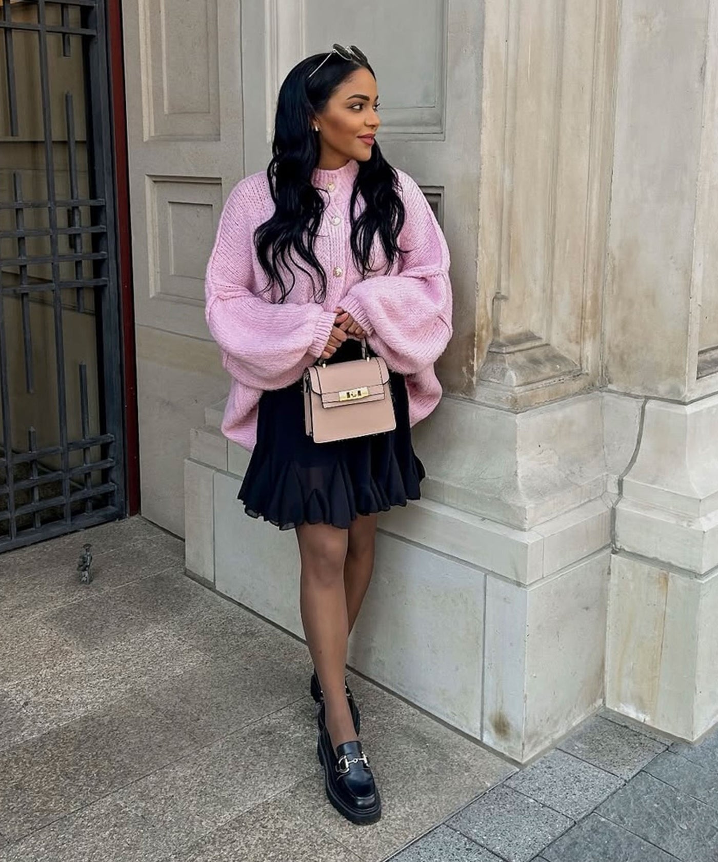 Oversize Strickjacke Jalsien Rosa Ladypolitan ♡