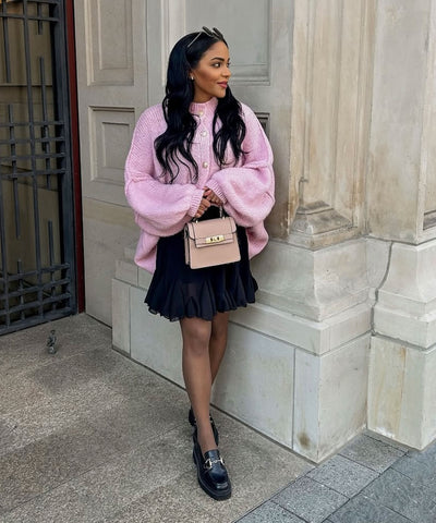 Oversize Strickjacke Jalsien Rosa Ladypolitan ♡