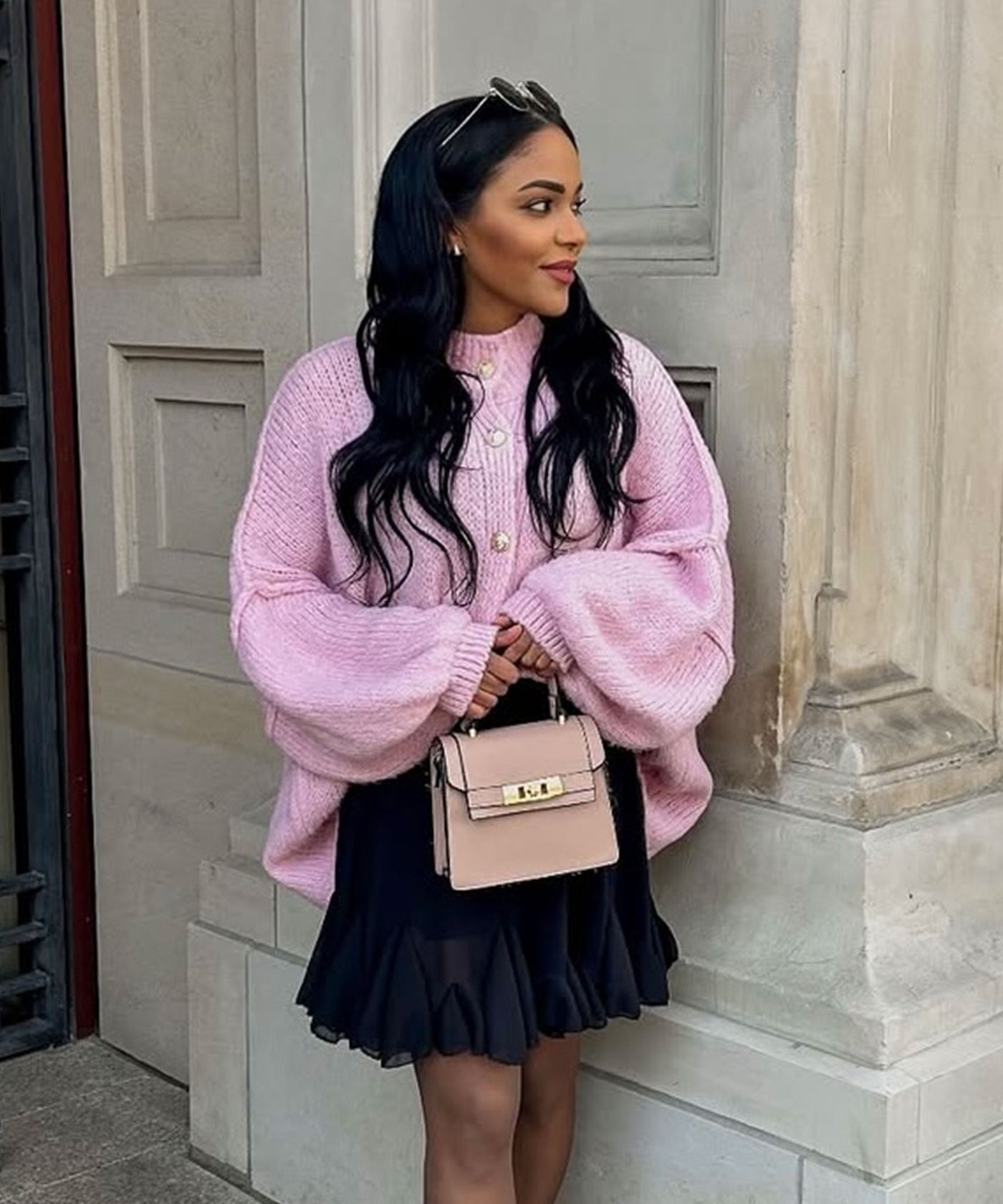 Oversize Strickjacke Jalsien Rosa Ladypolitan ♡