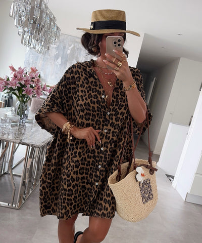 Ultra Oversize Musselin Bluse Kurzarm Nina Leo Ladypolitan ♡