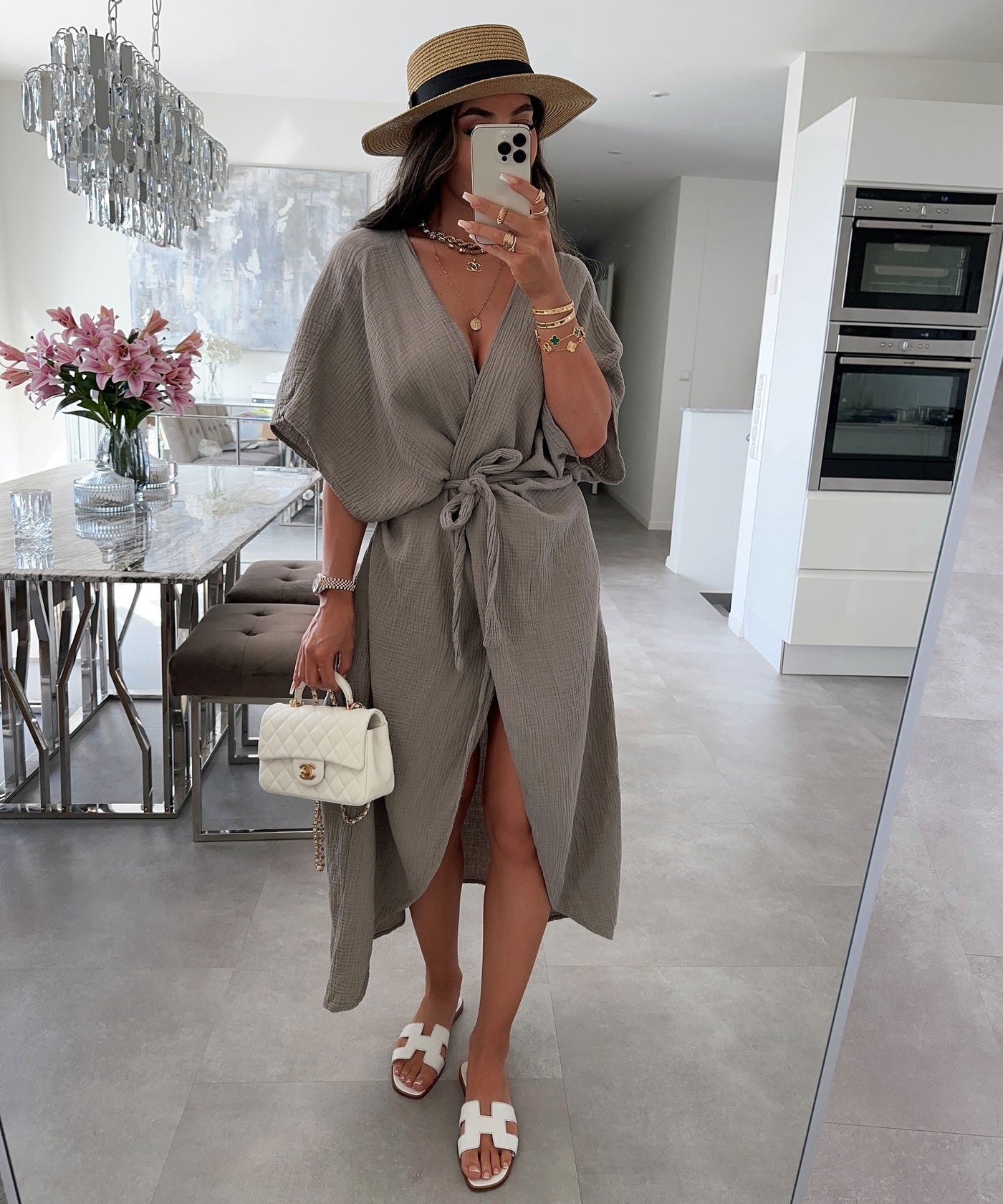 Musselin Wickel Kimono Bliss Taupe