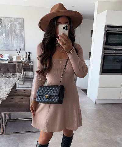 Knitted dress Sisi Taupe