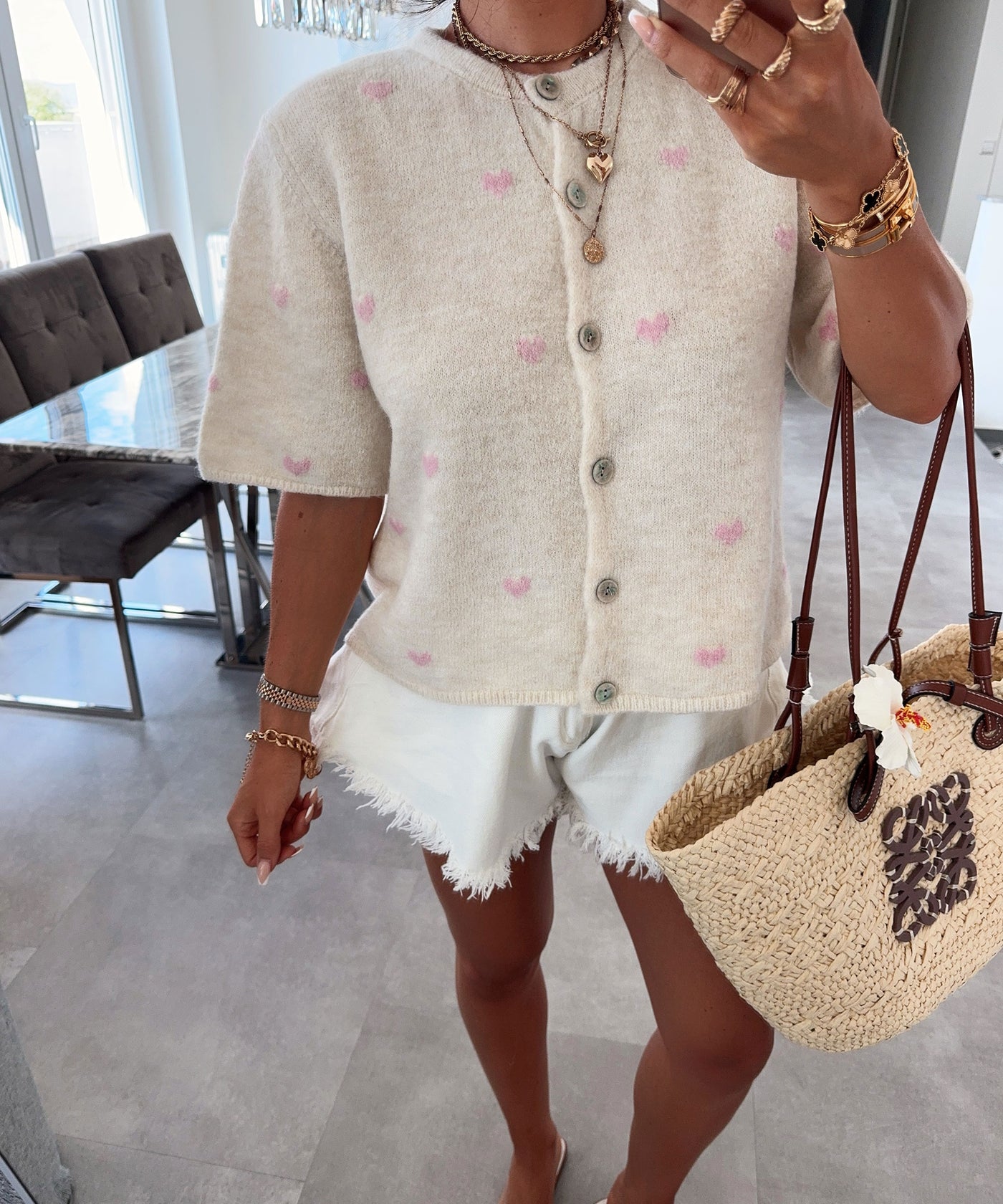 Cardigan Lene mit Herzen Rosa Ladypolitan ♡