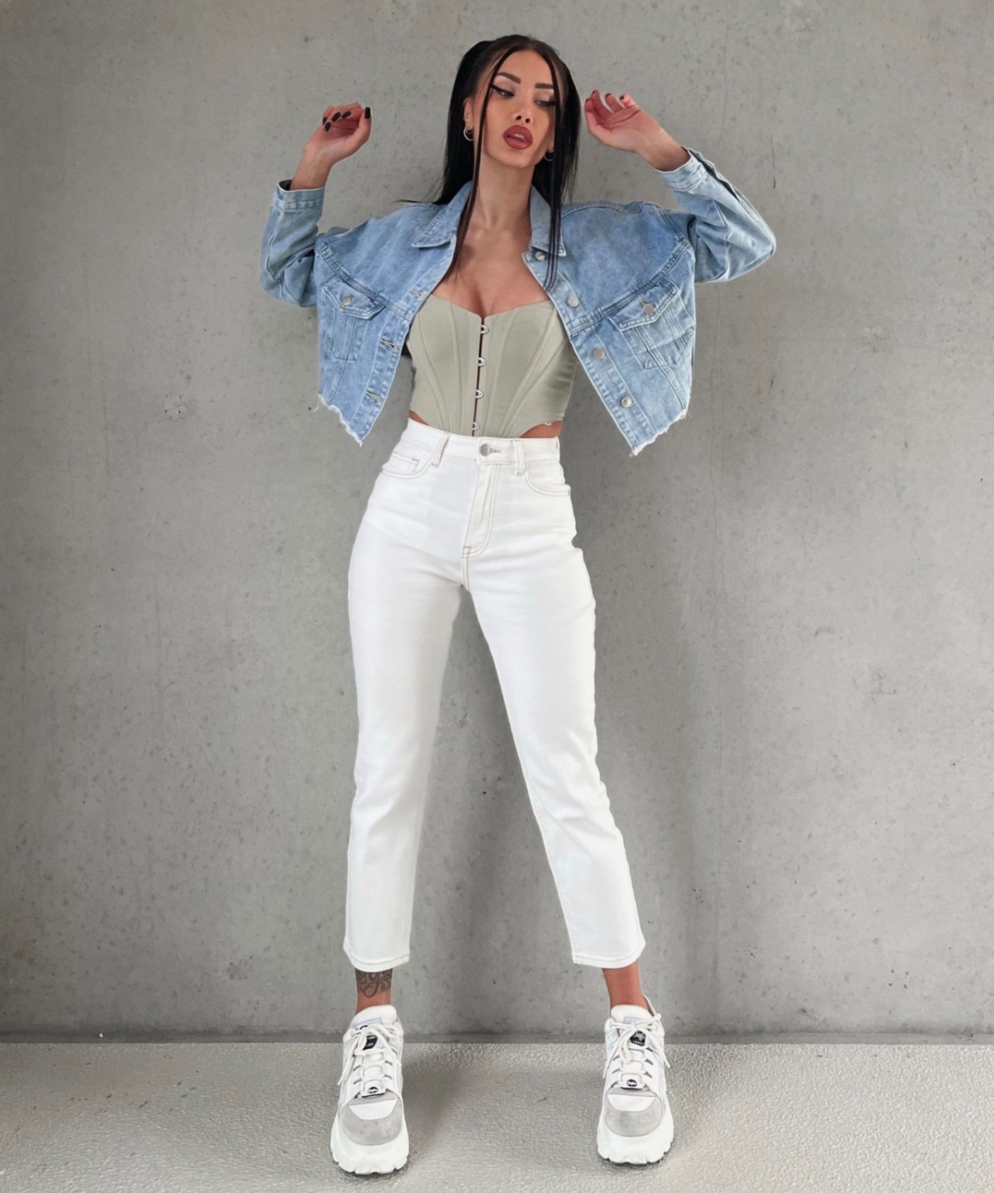 Straight Mum Jeans Jace Weiß Ladypolitan ♡