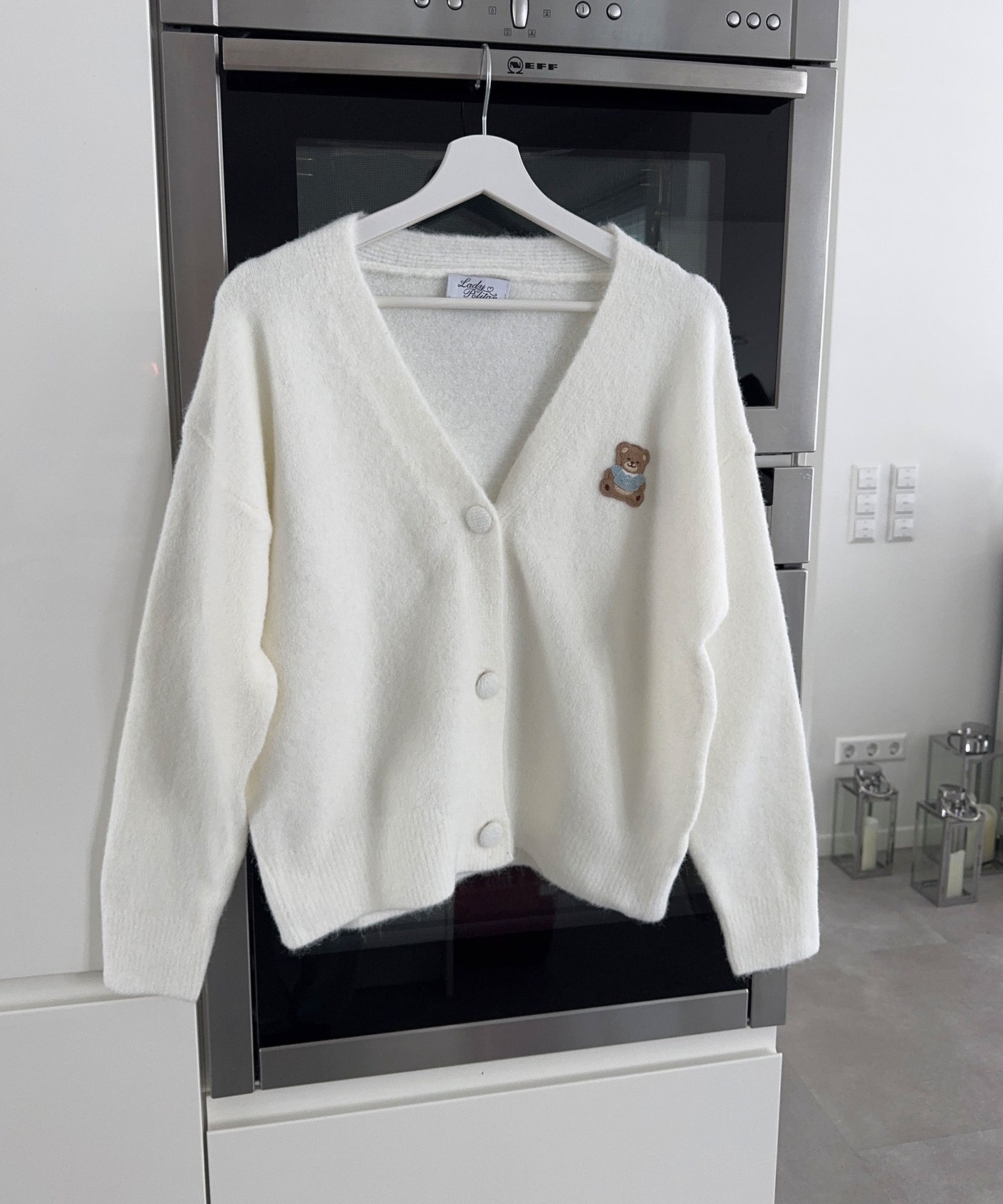 Cardigan Teddy Weiß Ladypolitan - Fashion Onlineshop für Damen