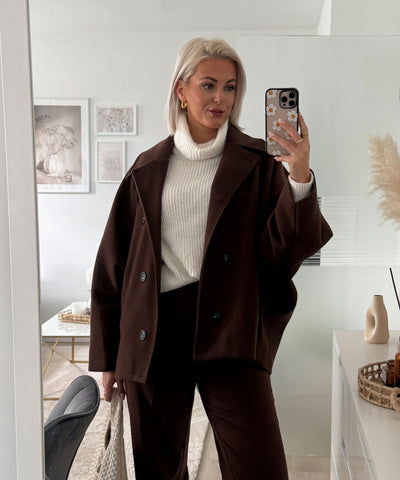 Oversize Jacke Joana Dunkelbraun Ladypolitan ♡
