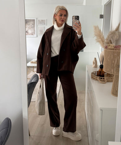 Oversize Jacke Joana Dunkelbraun Ladypolitan ♡