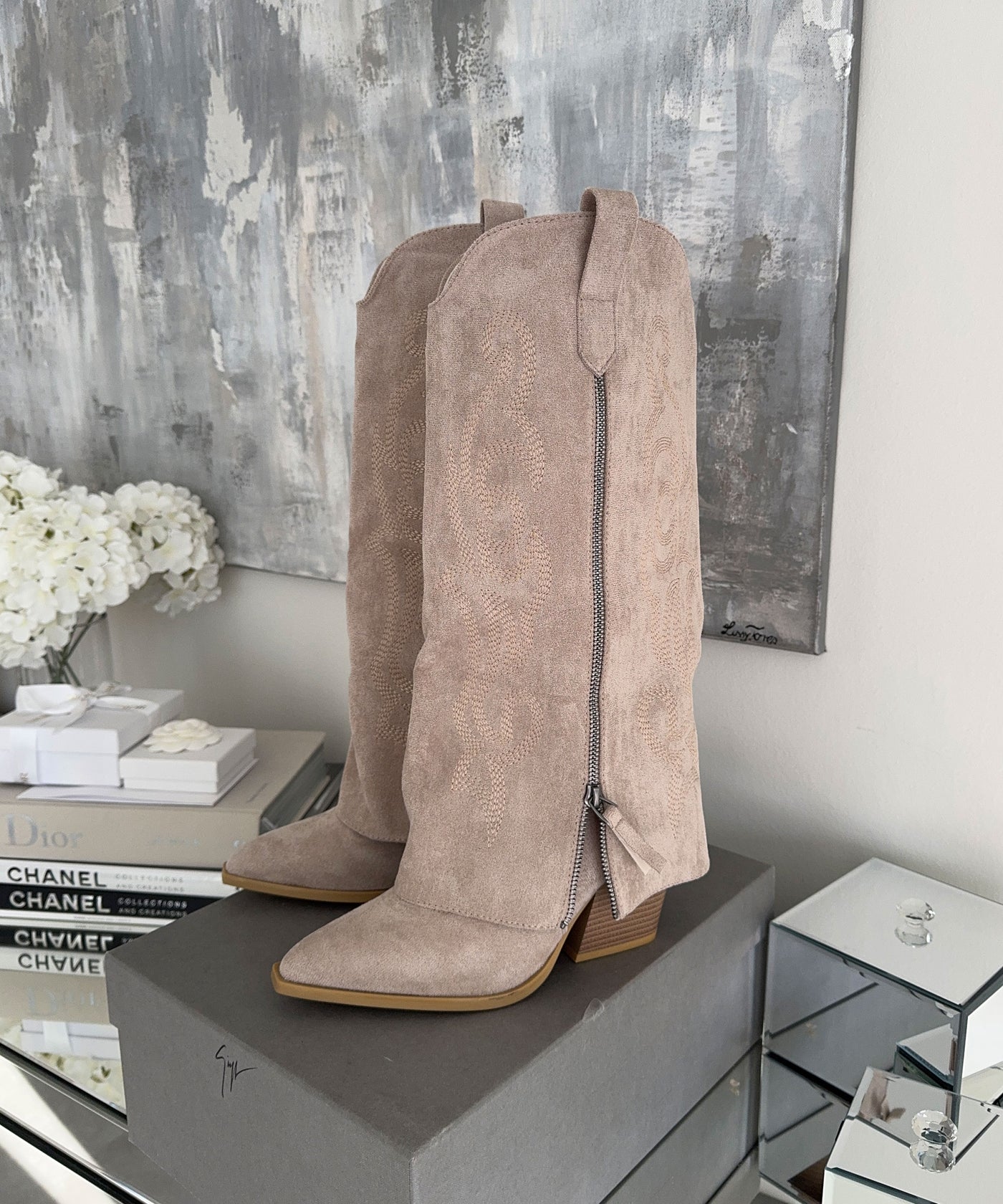 Cowboy Stiefel Lavinia Beige Ladypolitan ♡