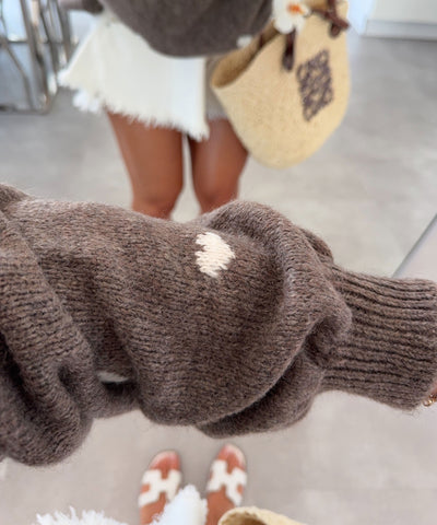 Oversize Pullover Joslin Dunkelbraun Ladypolitan ♡