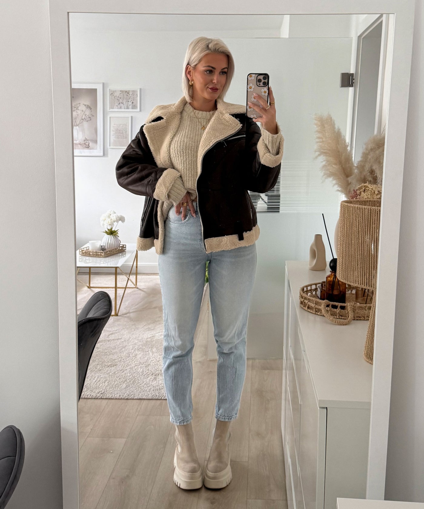 Bikerjacke Julina Dunkelbraun