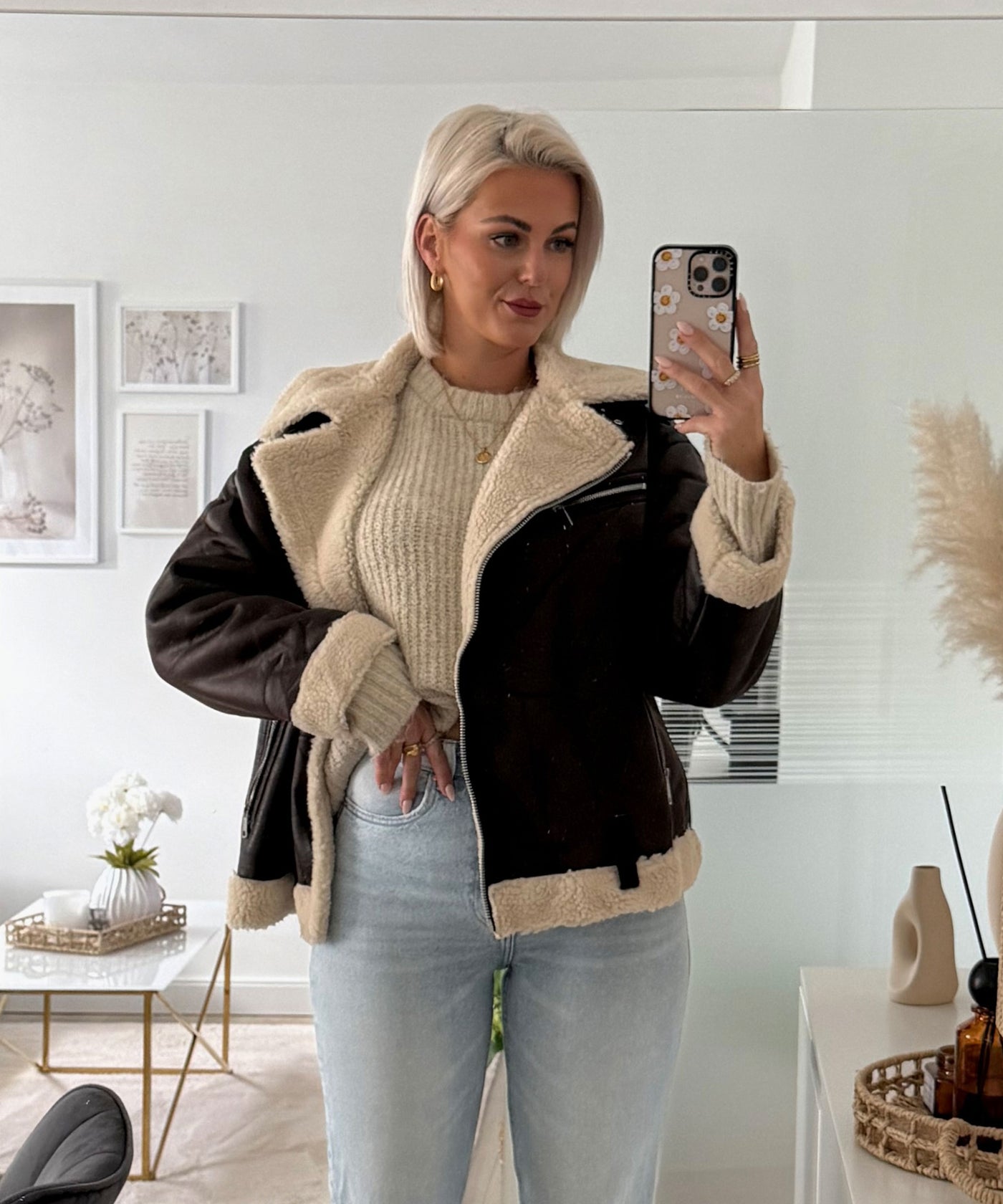 Bikerjacke Julina Dunkelbraun