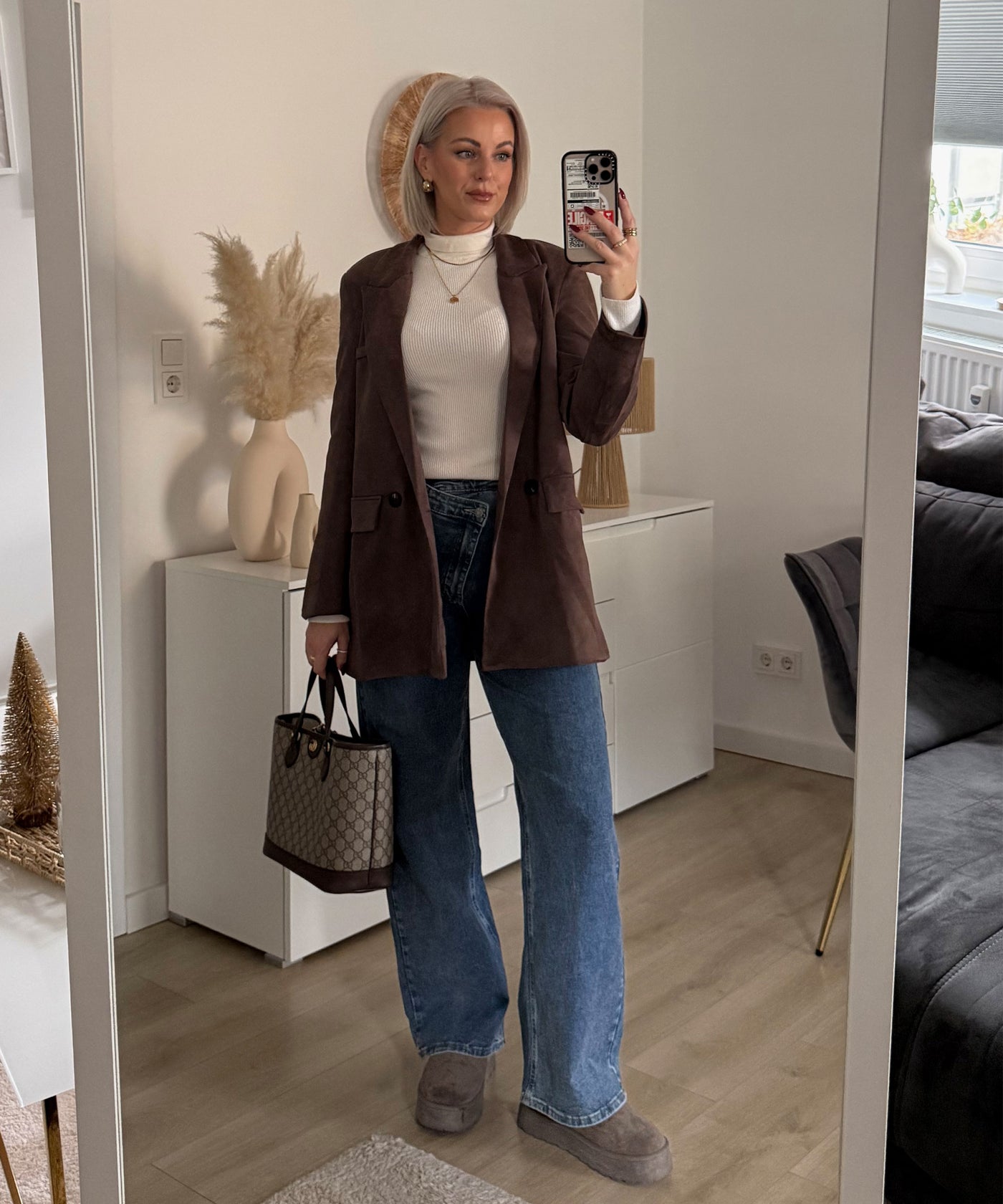 Wildlederoptik Blazer June Braun Ladypolitan ♡