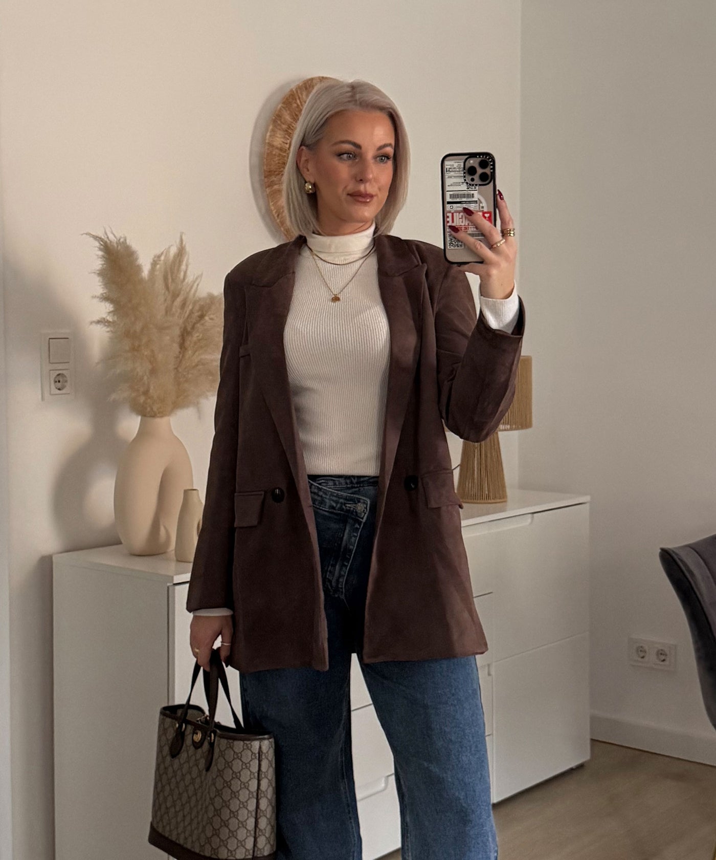 Wildlederoptik Blazer June Braun Ladypolitan ♡