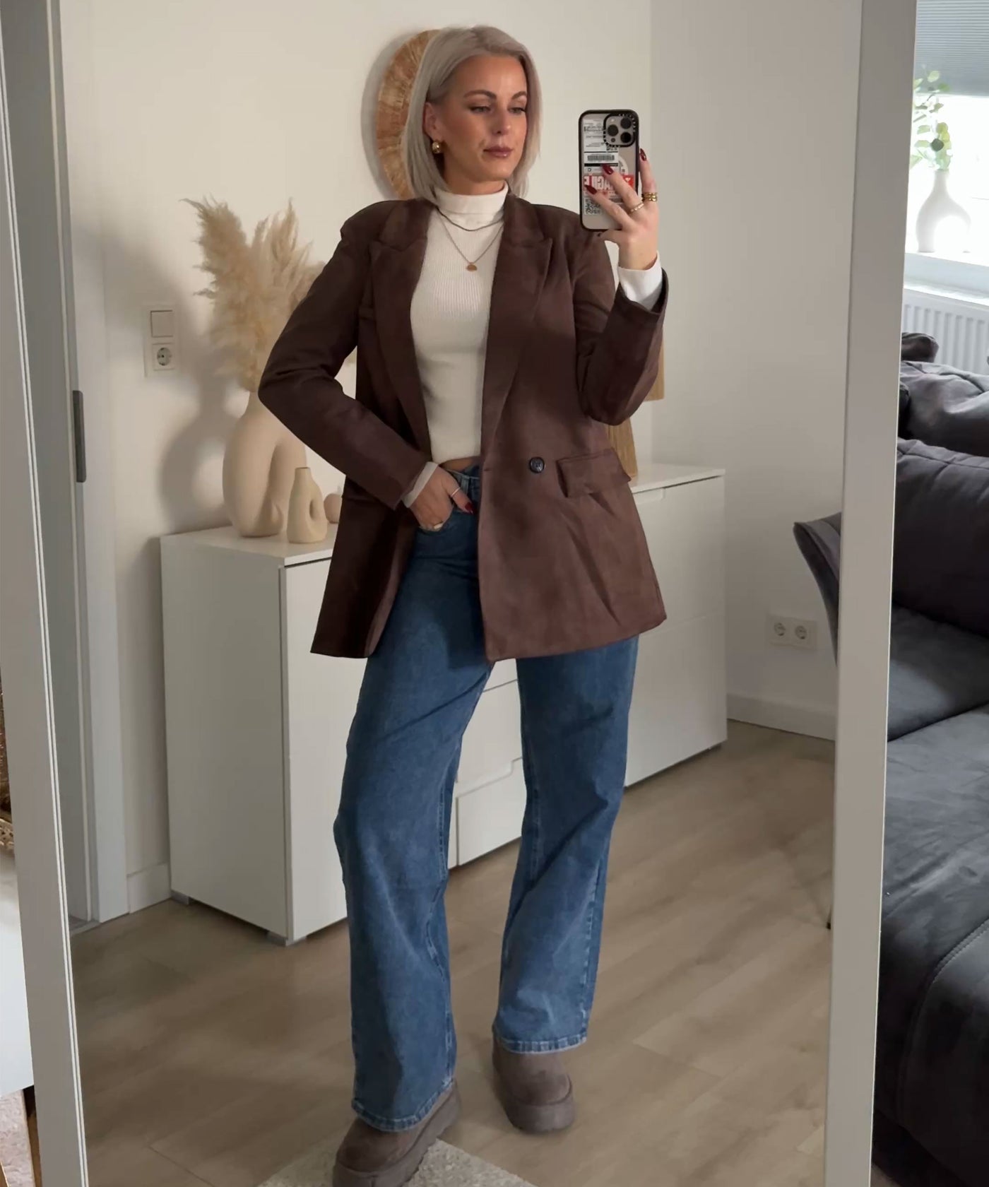 Wildlederoptik Blazer June Braun Ladypolitan ♡