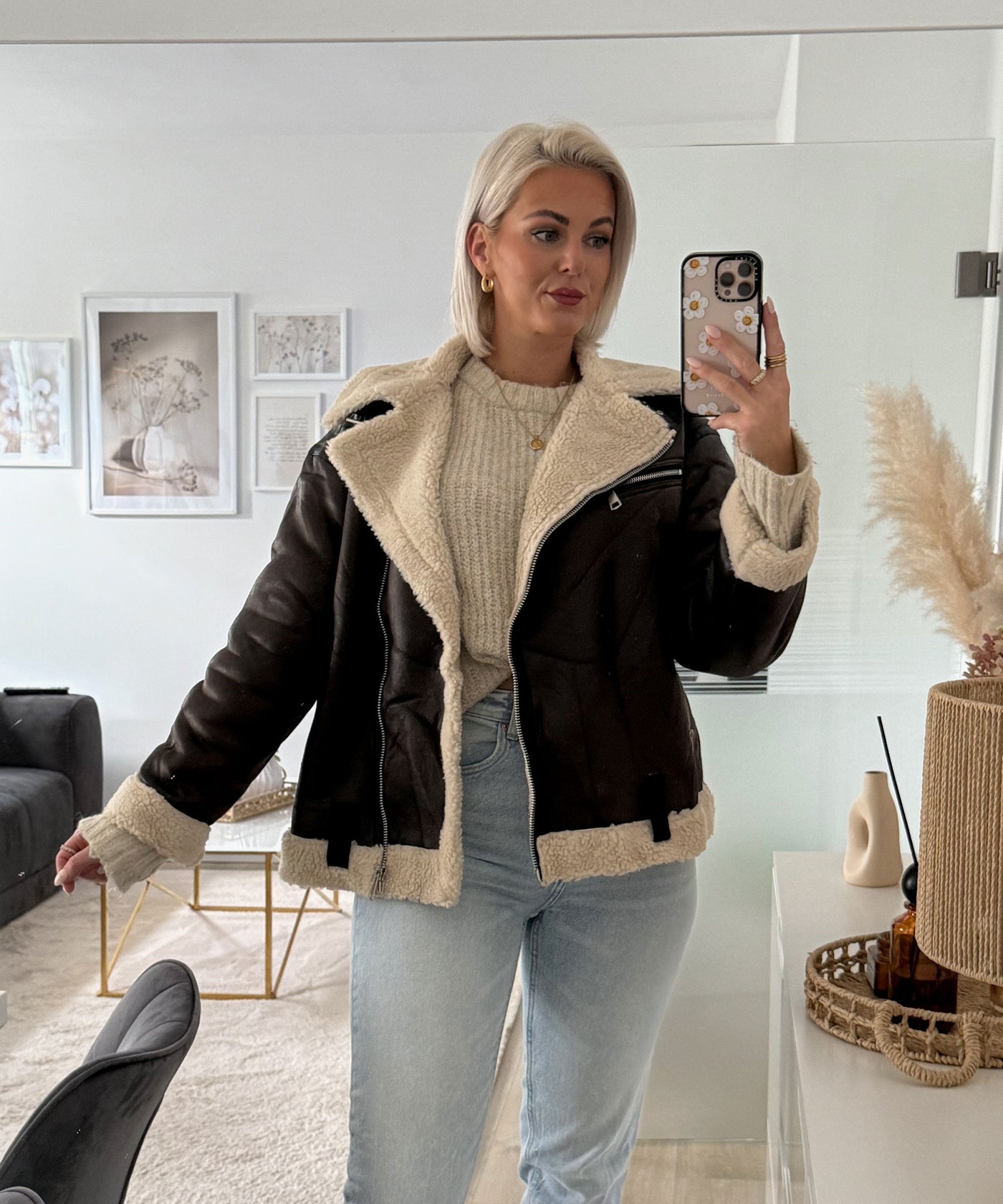 Bikerjacke Julina Dunkelbraun