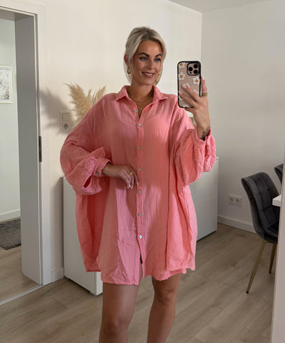 Ultra Oversize Musselin Bluse Leah Peach Ladypolitan ♡